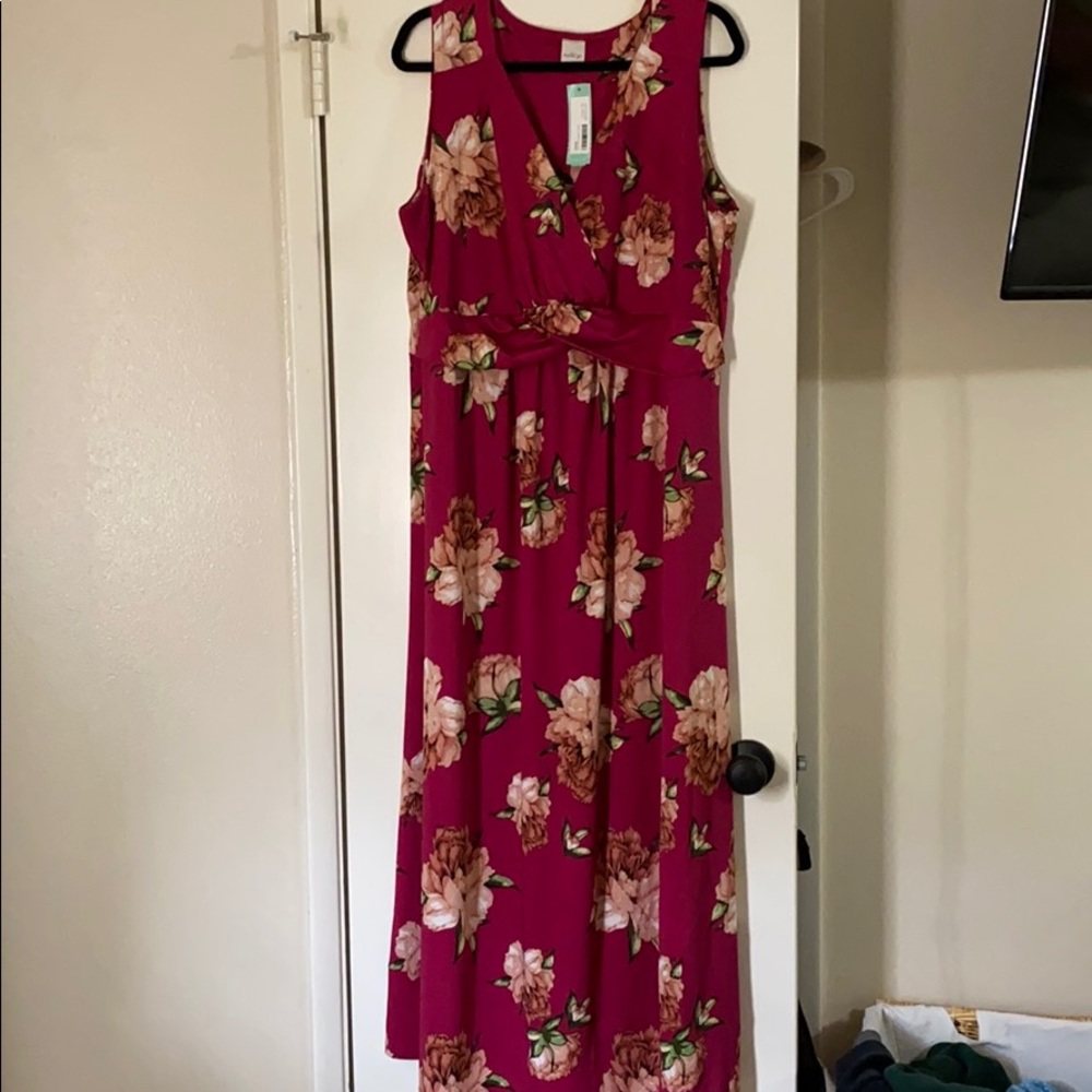 Floral maxi dress 2x in Fuchsia